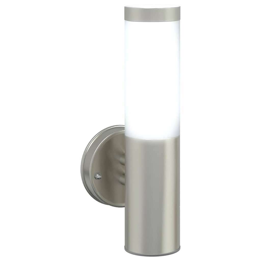 Lampada da Parete Esterna 2 pz Argento 15 x 7,5 x 33 cm