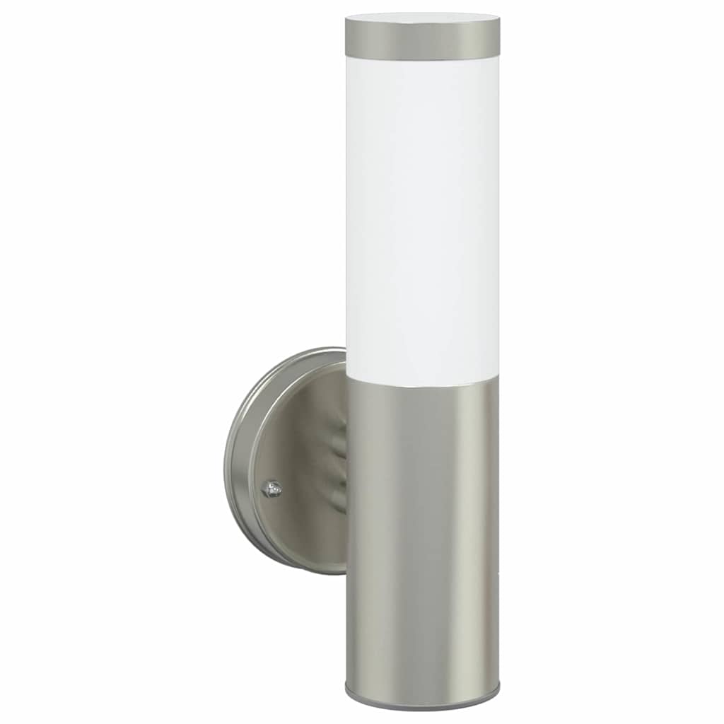 Lampada da Parete Esterna 2 pz Argento 15 x 7,5 x 33 cm