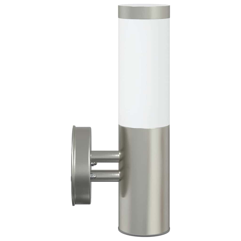 Lampada da Parete Esterna 2 pz Argento 15 x 7,5 x 33 cm