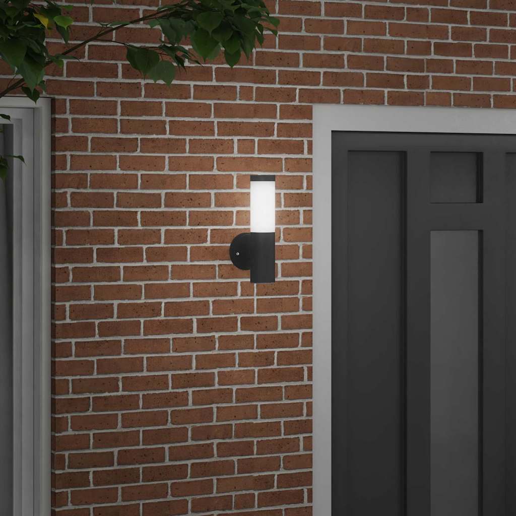 Lampada da Parete Esterna Nero 15 x 7,5 x 33 cm