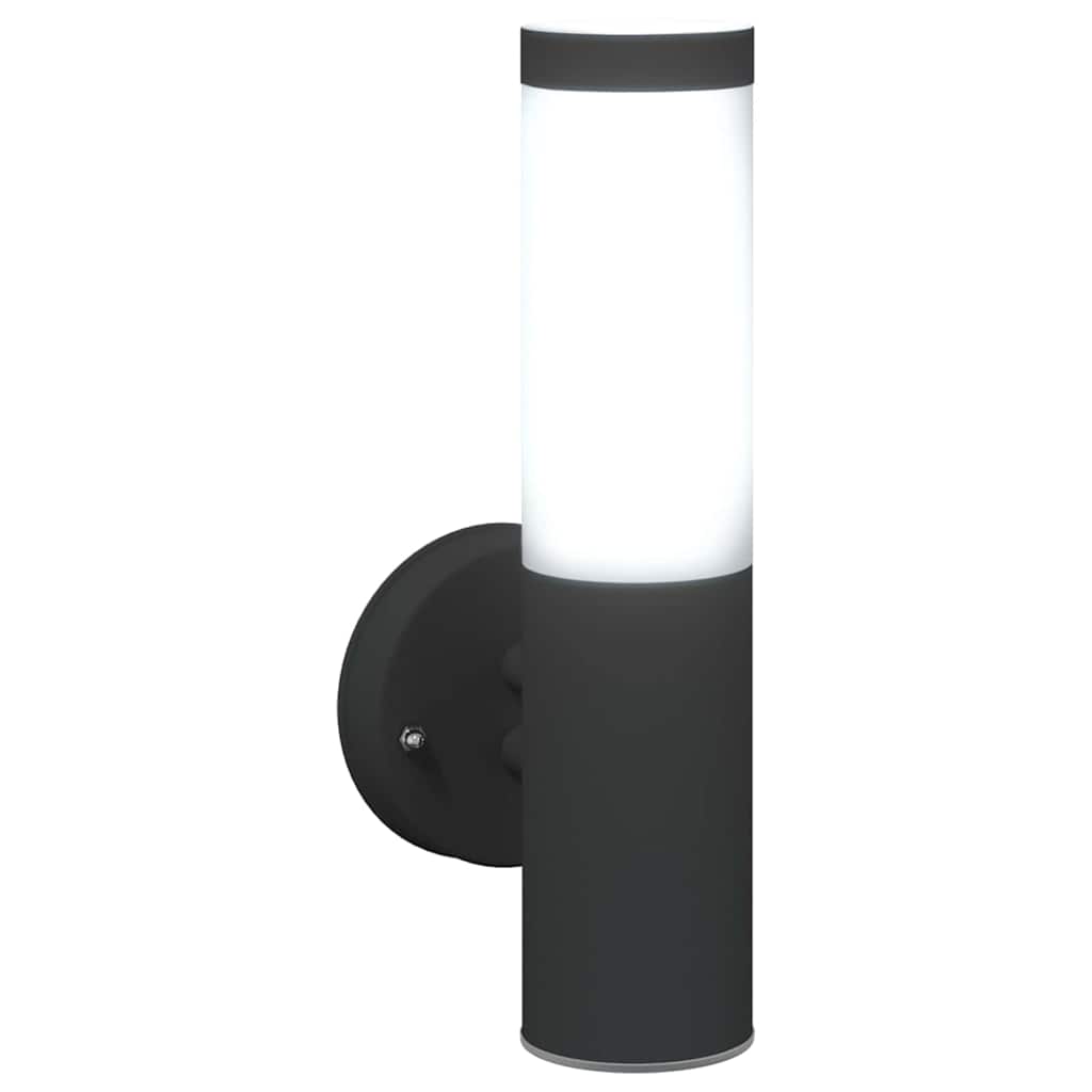Lampada da Parete Esterna 2 pz Nero 15 x 7,5 x 33 cm