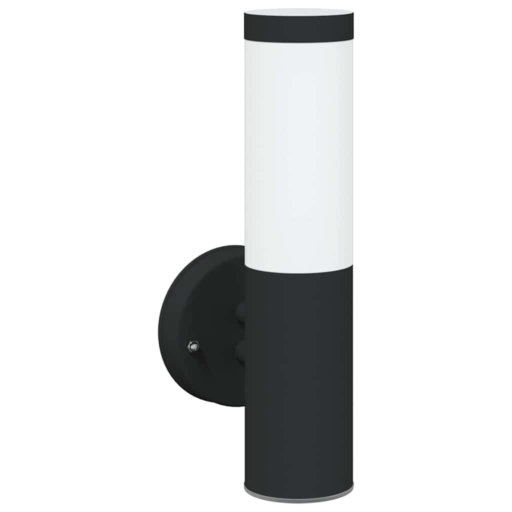 Lampada da Parete Esterna 2 pz Nero 15 x 7,5 x 33 cm