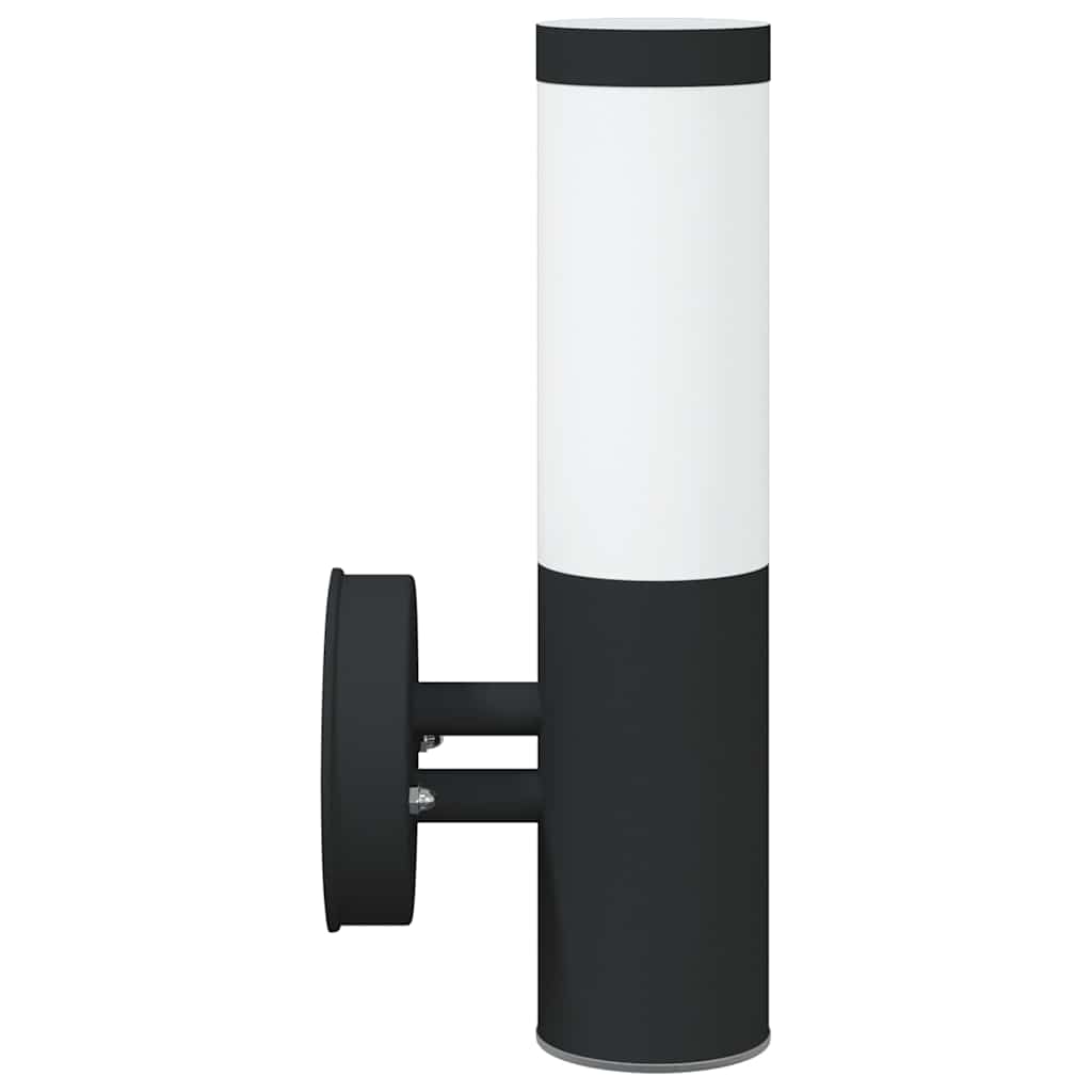 Lampada da Parete Esterna 2 pz Nero 15 x 7,5 x 33 cm