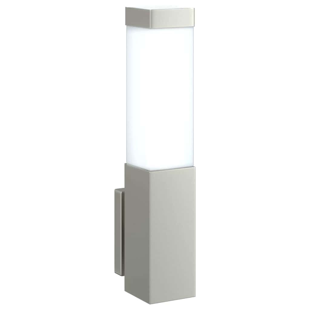 Lampada da Parete Esterna 2 pz Argento 10.5 x 6 x 33 cm