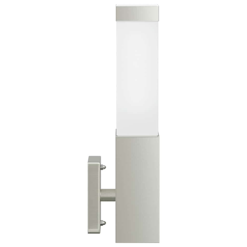 Lampada da Parete Esterna 2 pz Argento 10.5 x 6 x 33 cm