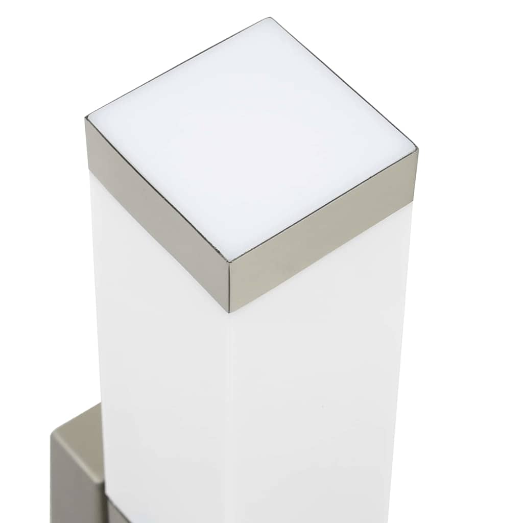 Lampada da Parete Esterna 2 pz Argento 10.5 x 6 x 33 cm