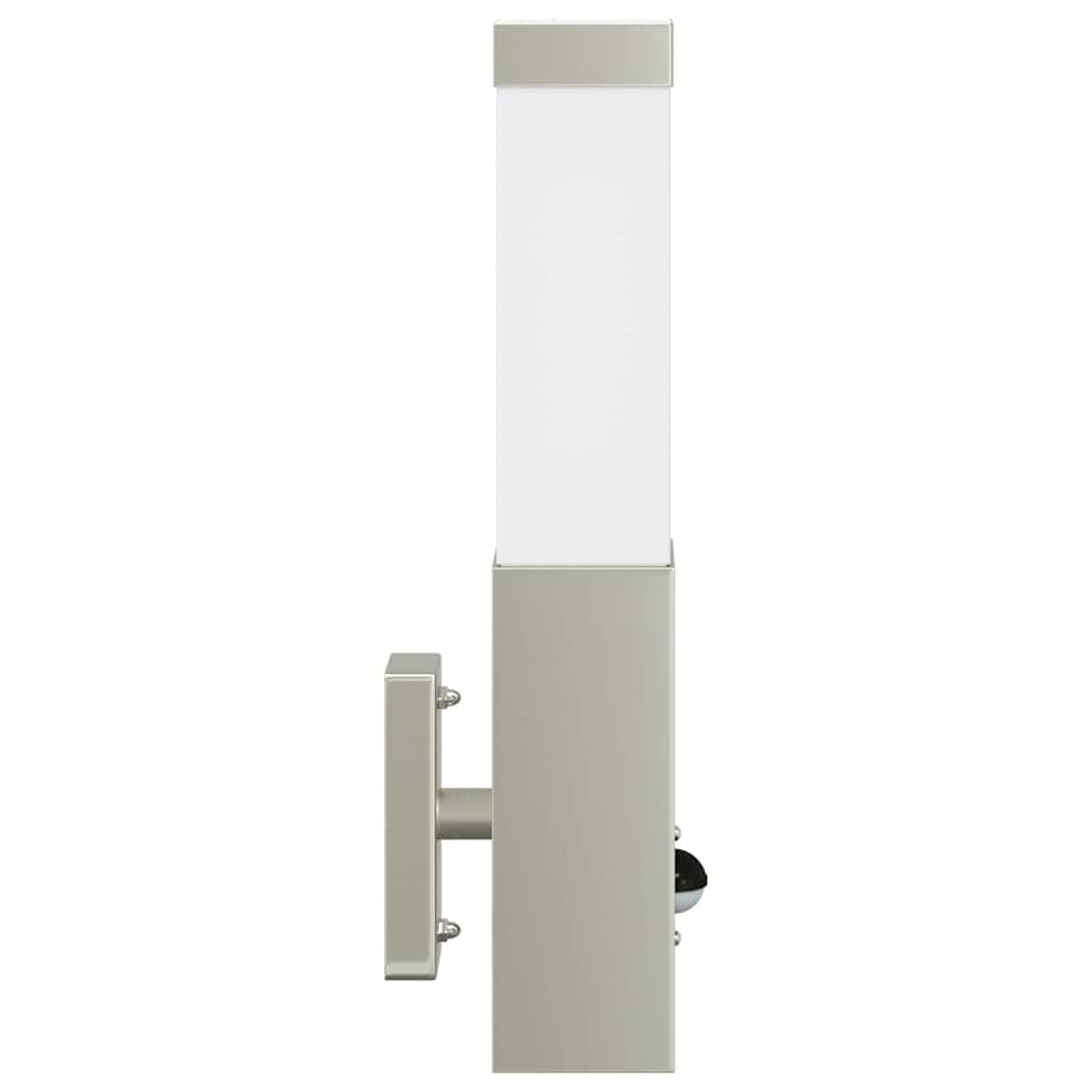 Lampada da Parete Esterna 2 pz Argento 10.5 x 6 x 33 cm