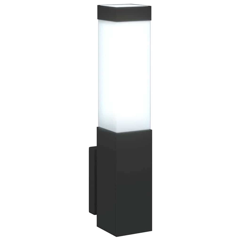 Lampada da Parete Esterna 2 pz Nero 10.5 x 6 x 33 cm