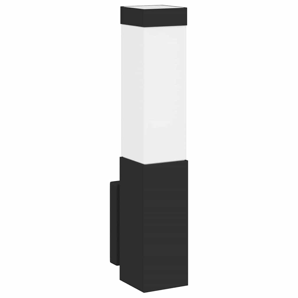 Lampada da Parete Esterna 2 pz Nero 10.5 x 6 x 33 cm