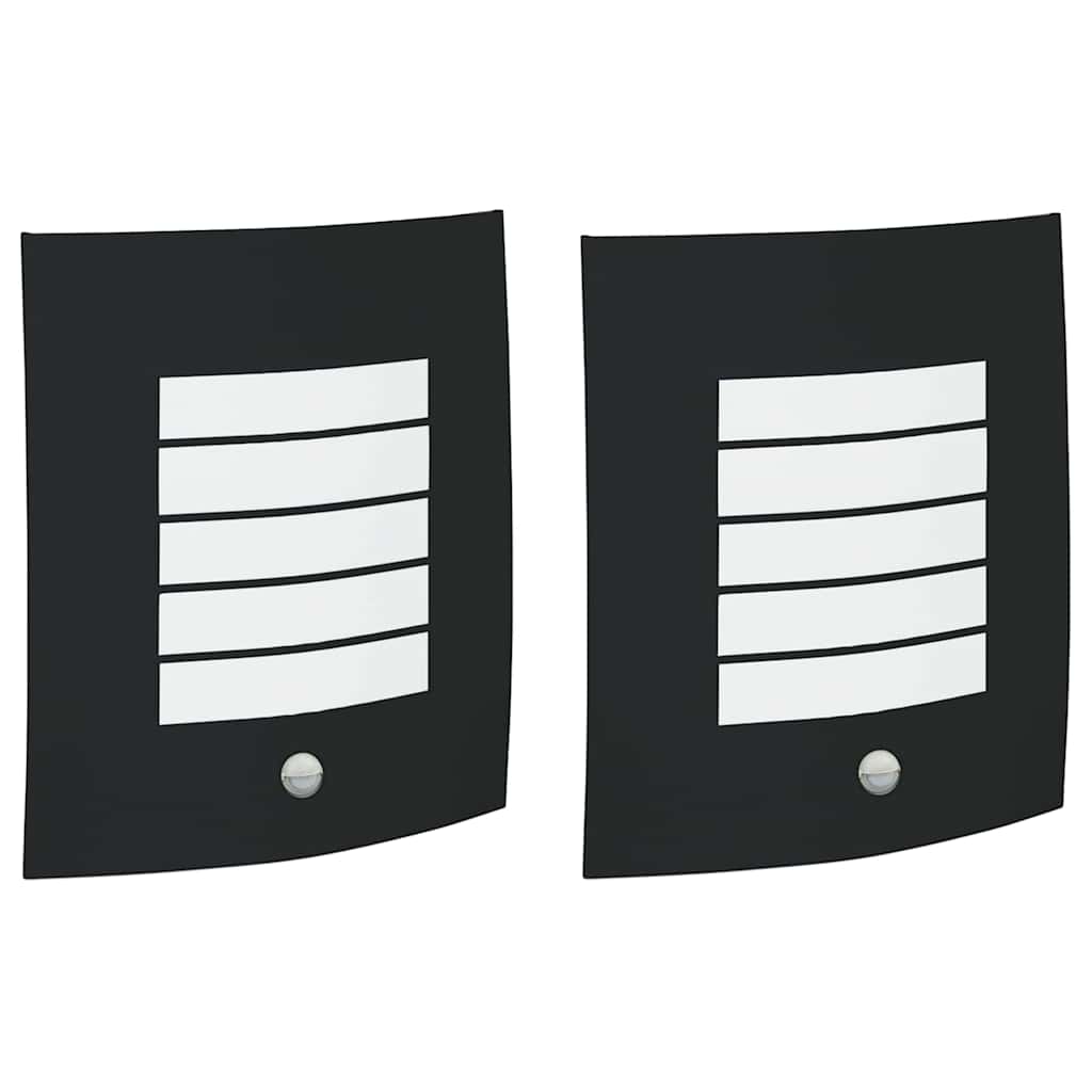 Lampada da Parete Esterna 2 pz Nero 23,5 x 9 x 26 cm