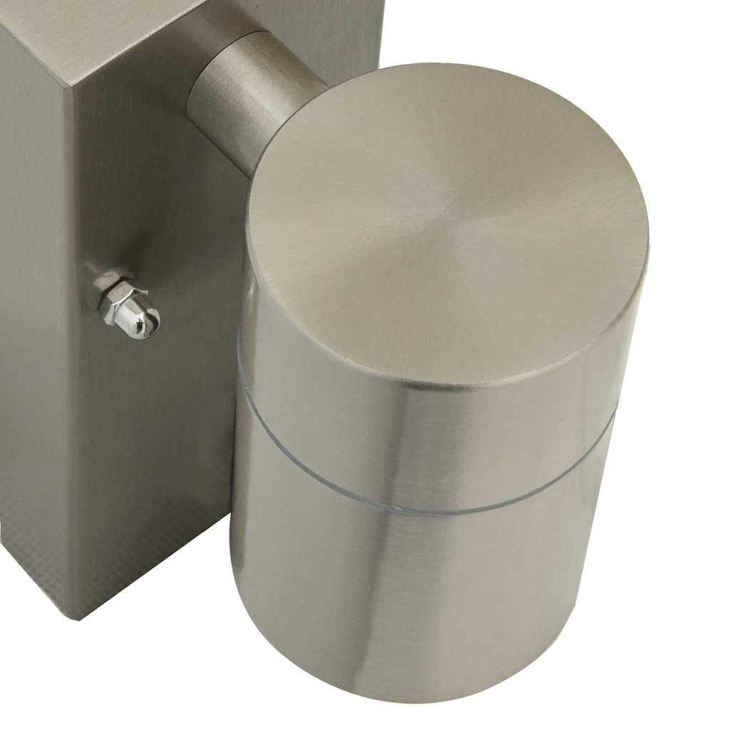 Lampada da Parete Esterna 2 pz Argento 6,5 x 10,5 x 16 cm