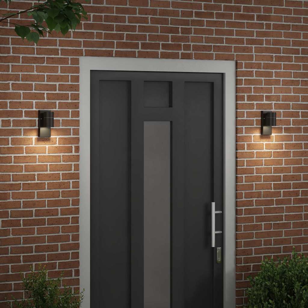 Lampada da Parete Esterna 2 pz Nero 6,5 x 10,5 x 16 cm