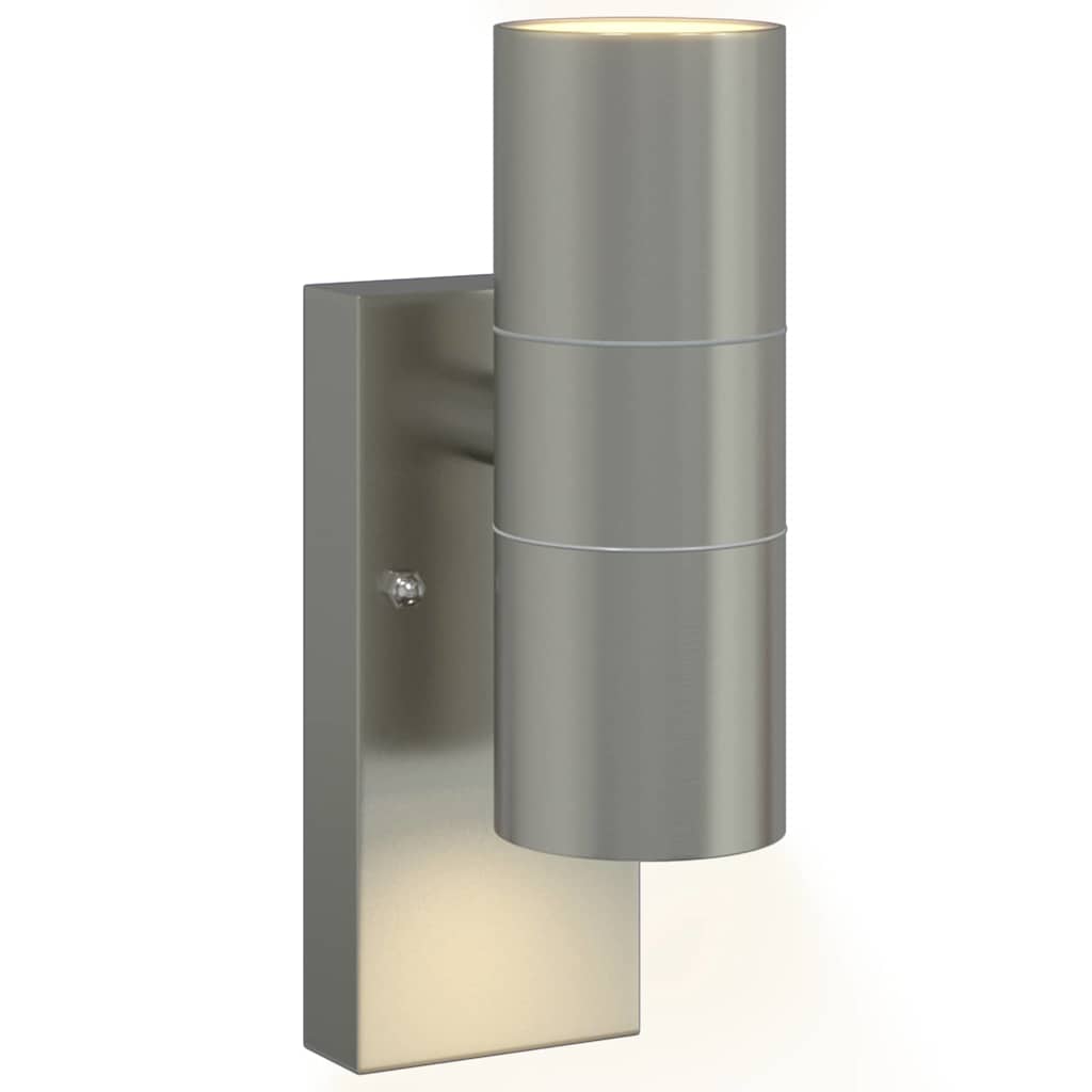 Lampada da Parete Esterna 2 pz Argento 7 x 10 x 22 cm