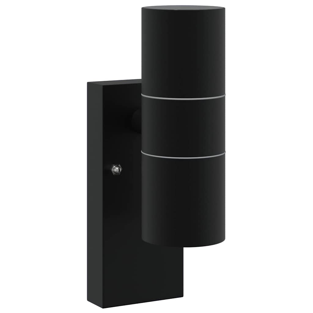 Lampada da Parete Esterna 2 pz Nero 7 x 10 x 22 cm