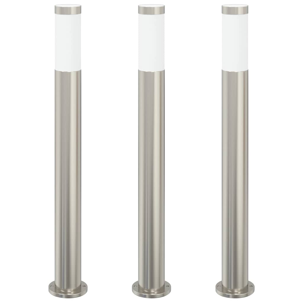 Lampioni a palo 3 pz 80 cm Acciaio Inox IP44