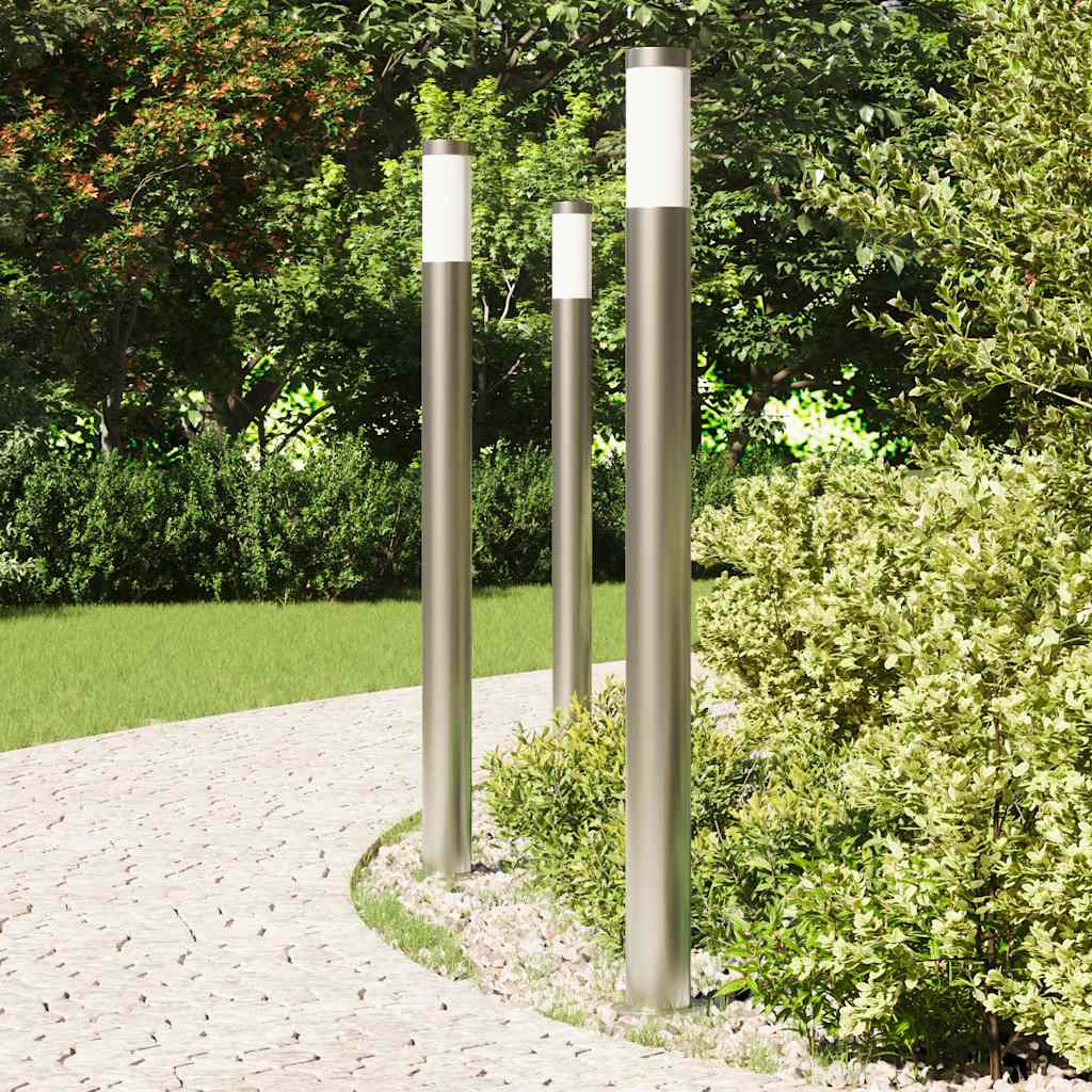 Lampioni a palo 3 pz 110 cm Acciaio Inox IP44