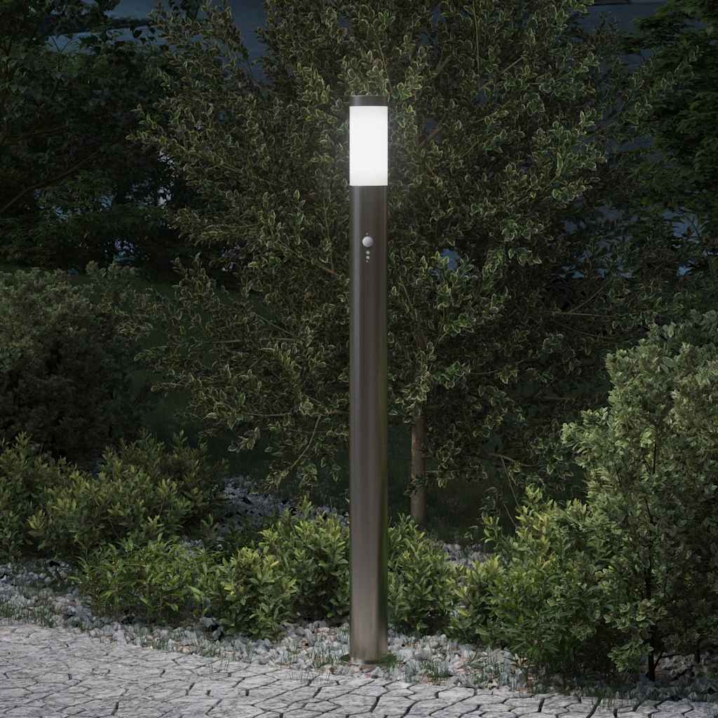 Lampada a paletto con sensore 110 cm Acciaio Inox IP44