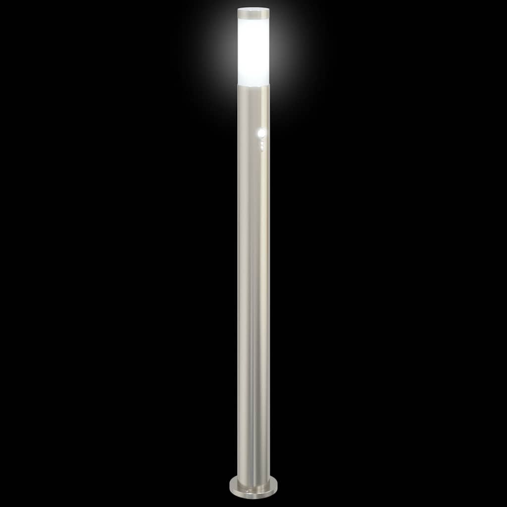 Lampioni a paletto con sensore 3 pz 110 cm Acciaio Inox IP44