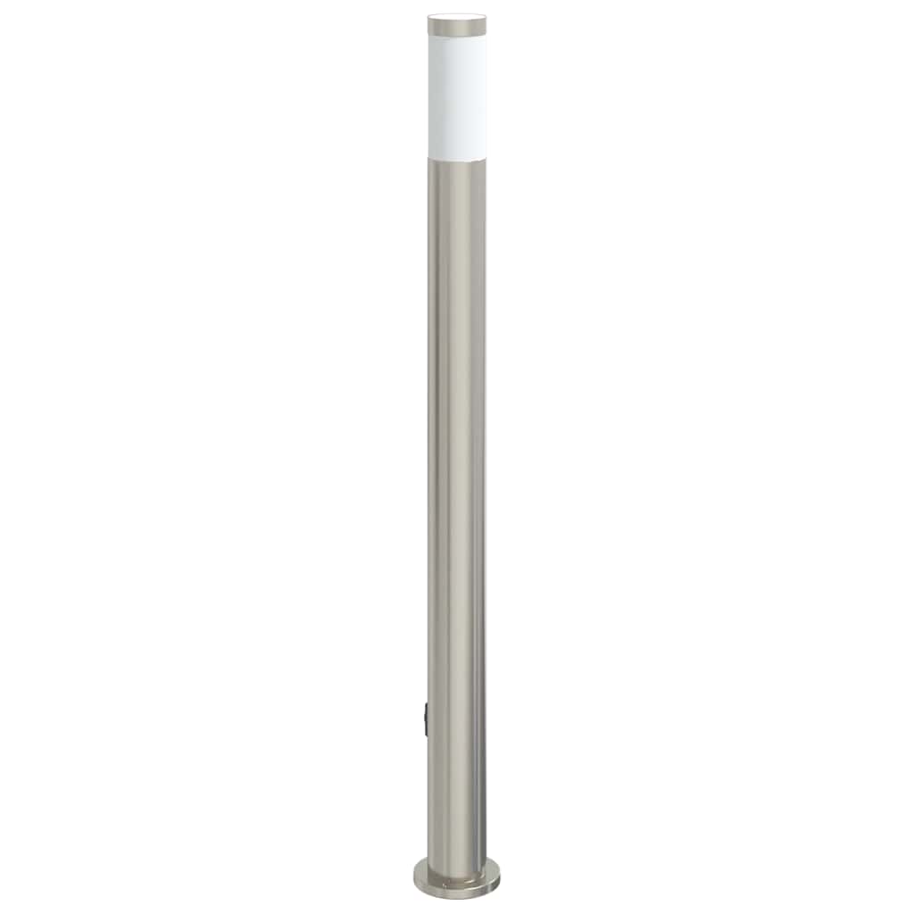 Lampada a paletto con presa elettrica 110 cm Acciaio Inox IP44