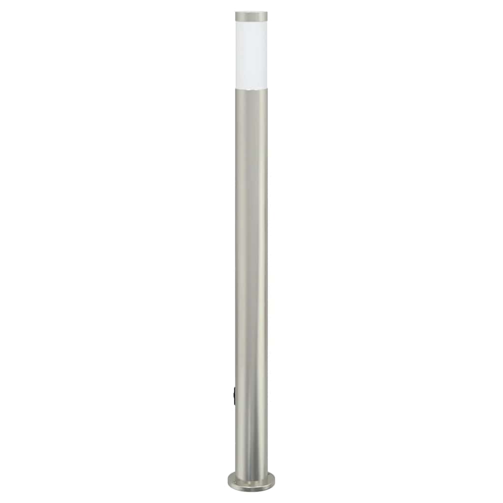 Lampada a paletto con sensore e presa 110 cm Acciaio Inox IP44