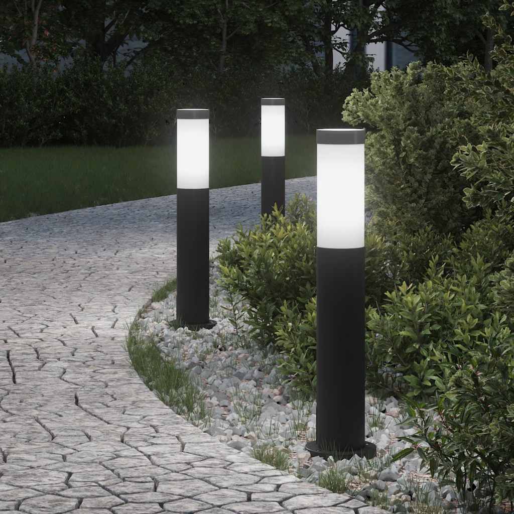 Lampioni a palo 3 pz 50 cm Acciaio Inox IP44