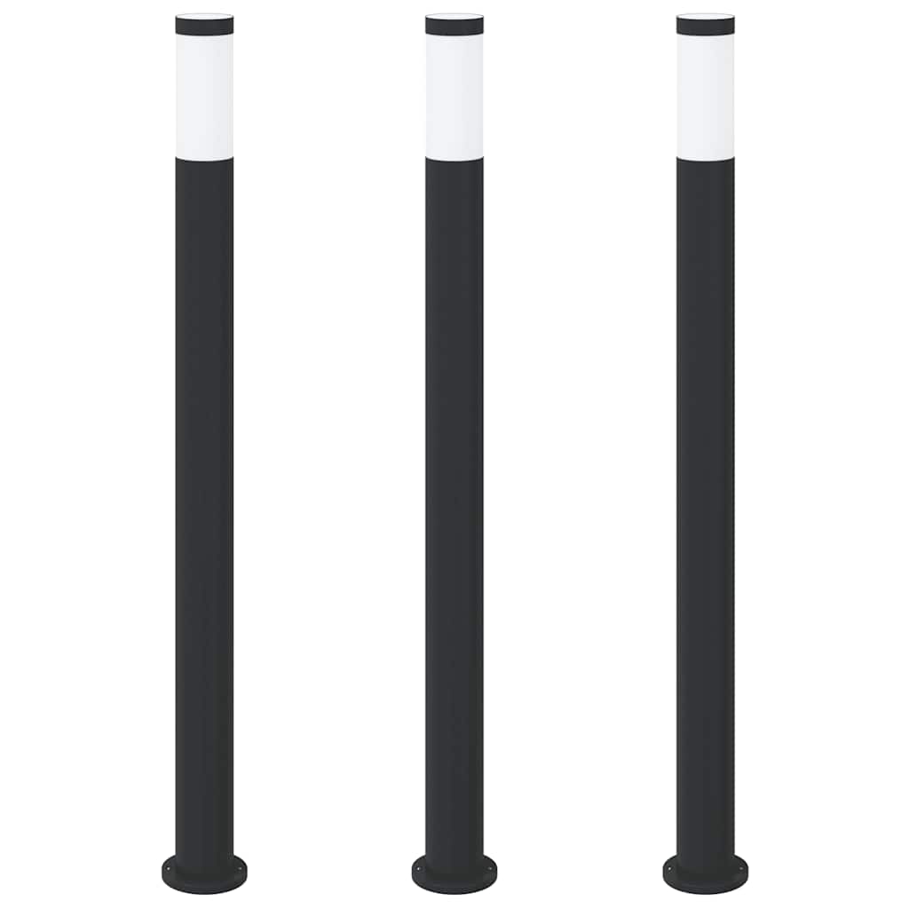 Lampioni a palo 3 pz 110 cm Acciaio Inox IP44