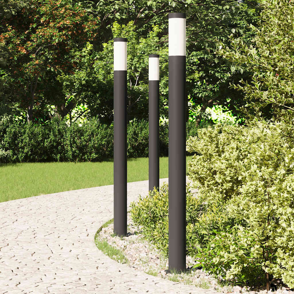 Lampioni a palo 3 pz 110 cm Acciaio Inox IP44