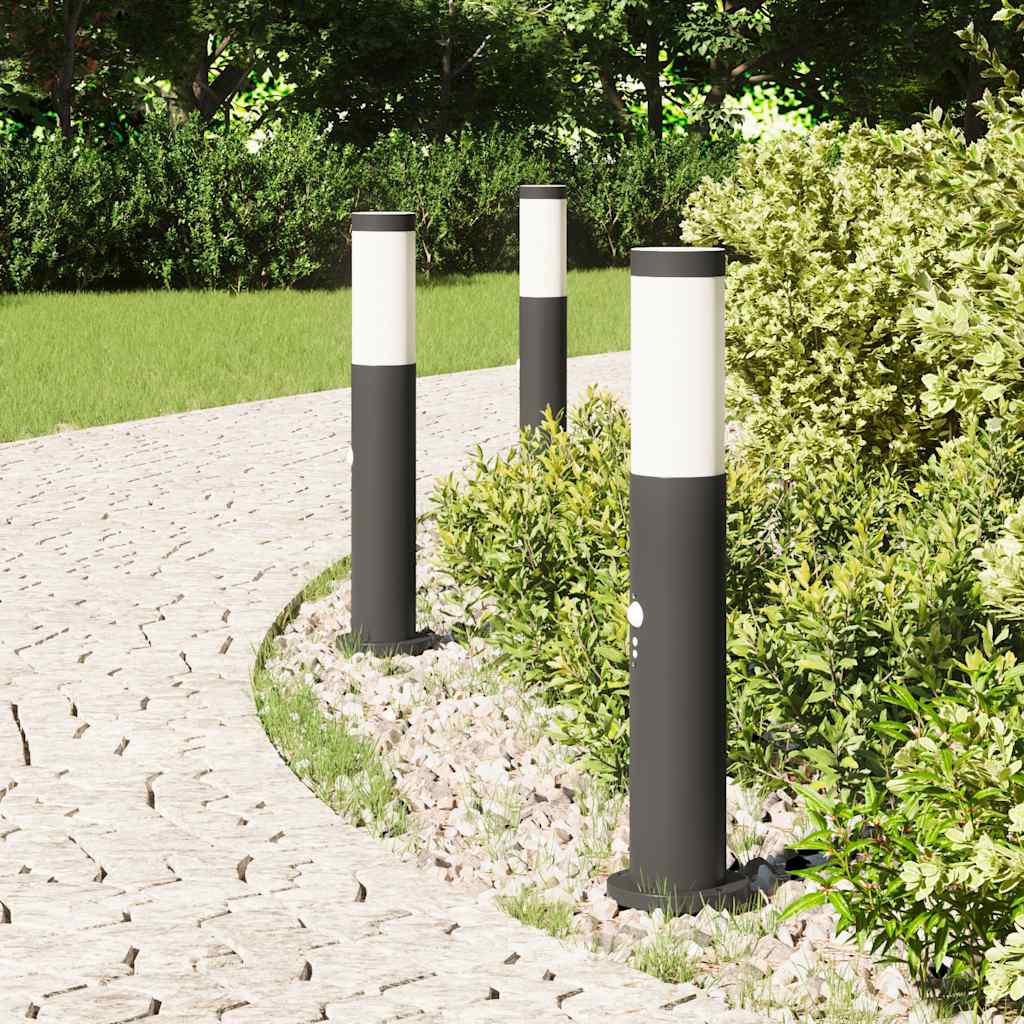 Lampioni a paletto con sensore 3 pz 50 cm Acciaio Inox IP44