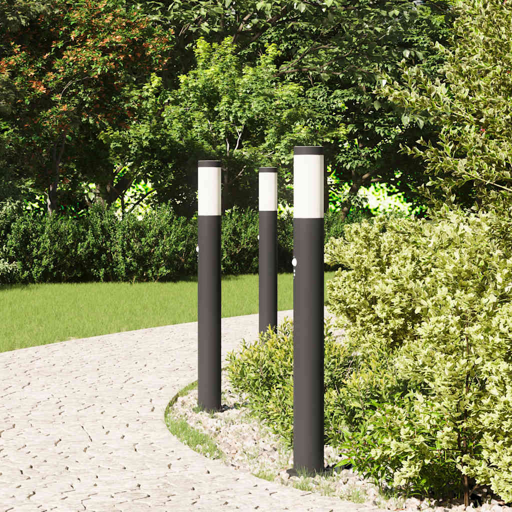 Lampioni a dissuasore con sensore 3 pz 80 cm Acciaio Inox IP44
