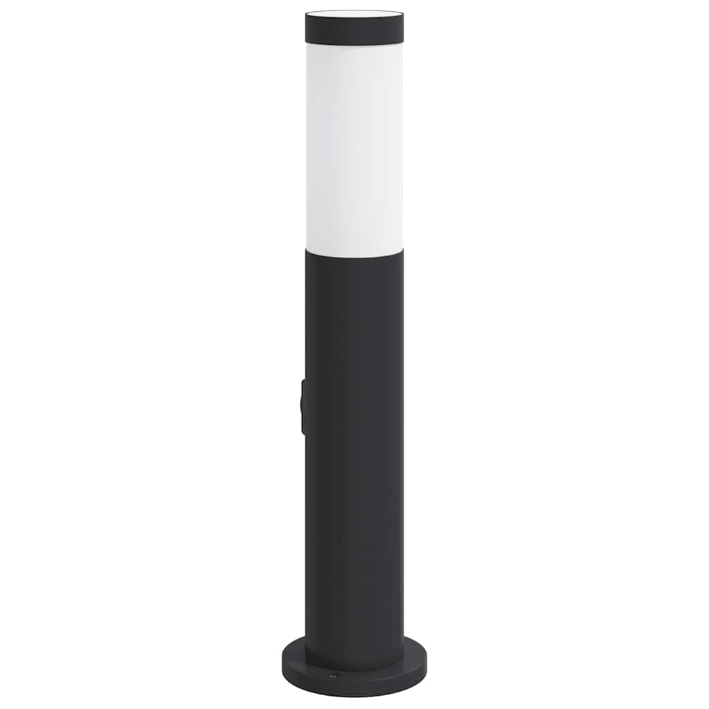 Lampada a paletto con presa elettrica 50 cm Acciaio Inox IP44