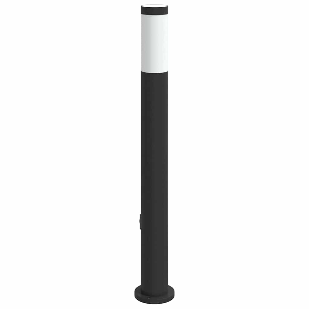 Lampada a paletto con presa elettrica 80 cm Acciaio Inox IP44