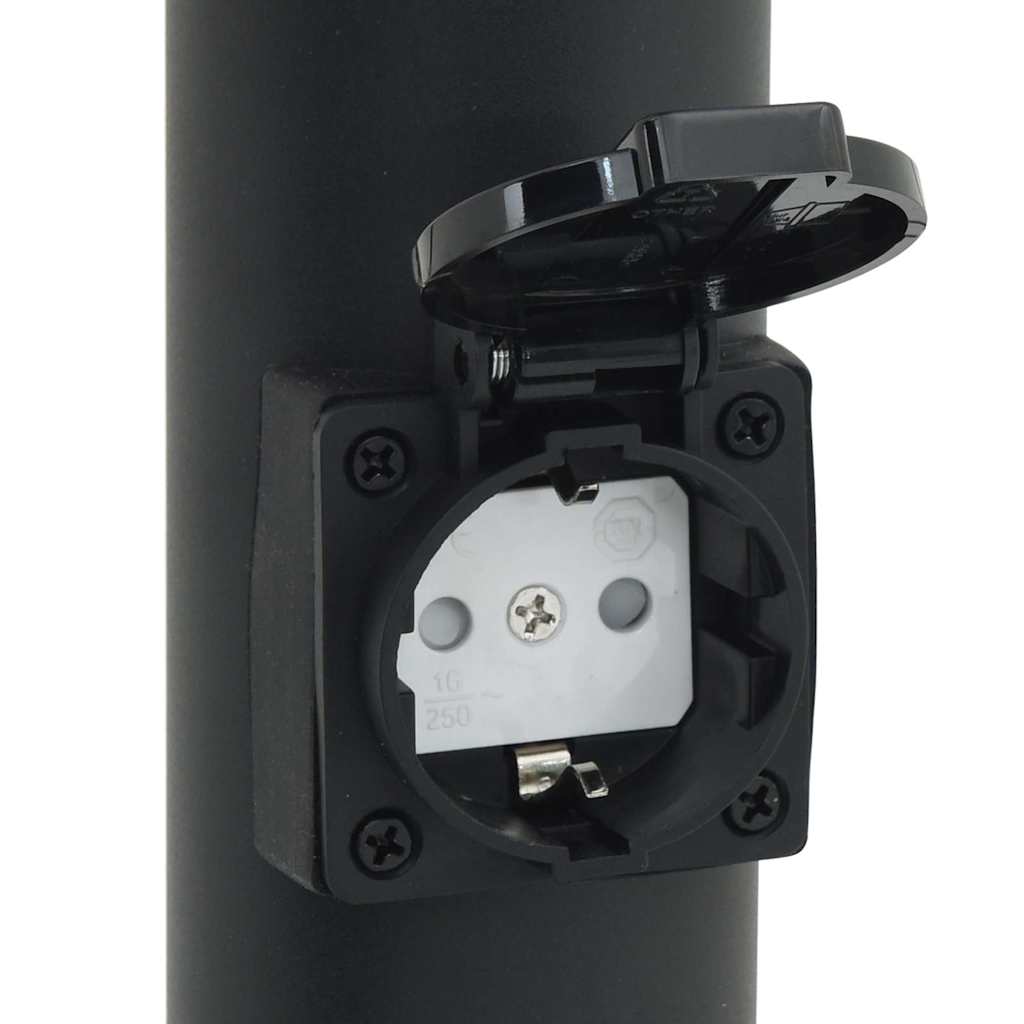 Lampada a paletto con presa elettrica 110 cm Acciaio Inox IP44
