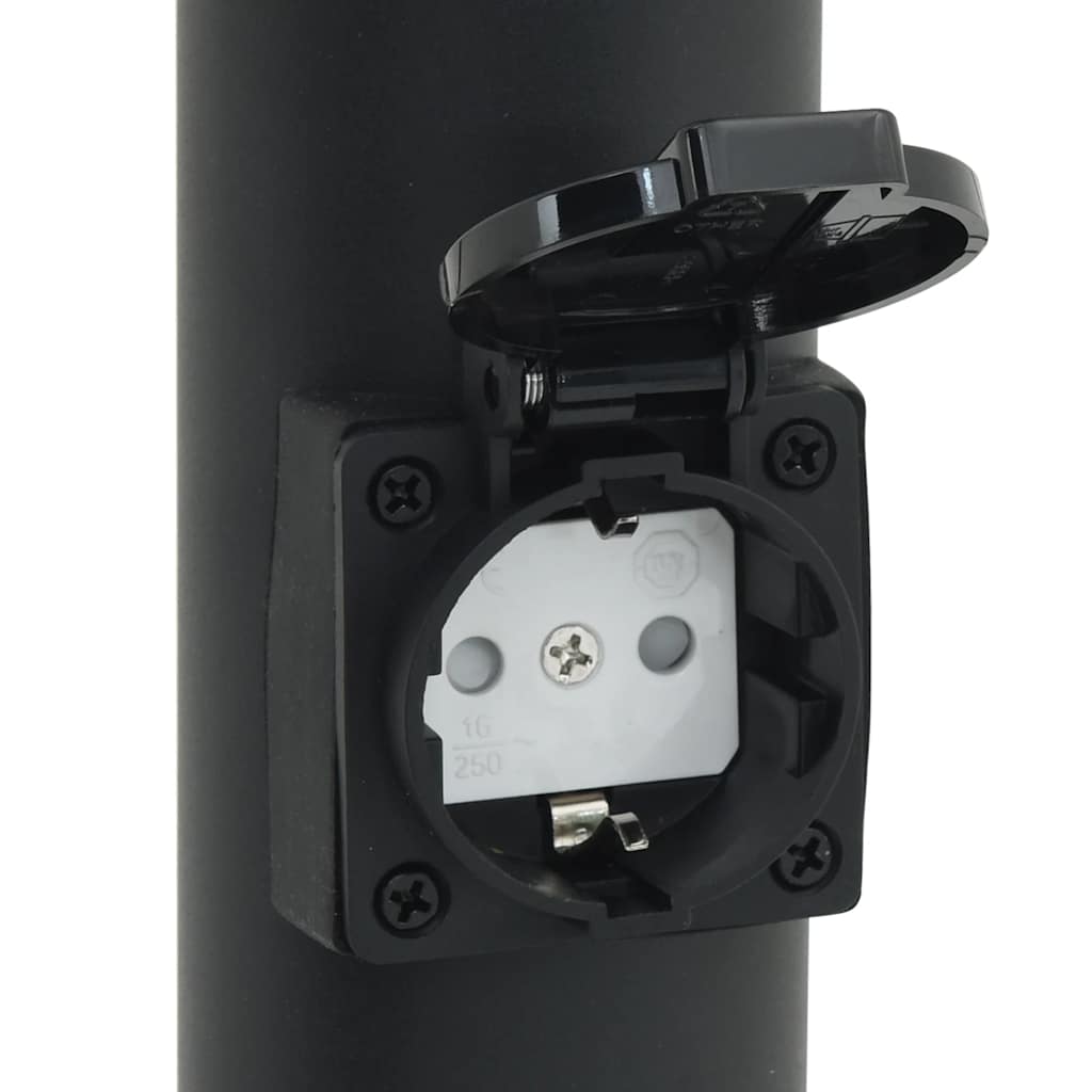 Lampioni a dissuasore con sensore e presa 3 pz 50 cm Acciaio Inox IP44