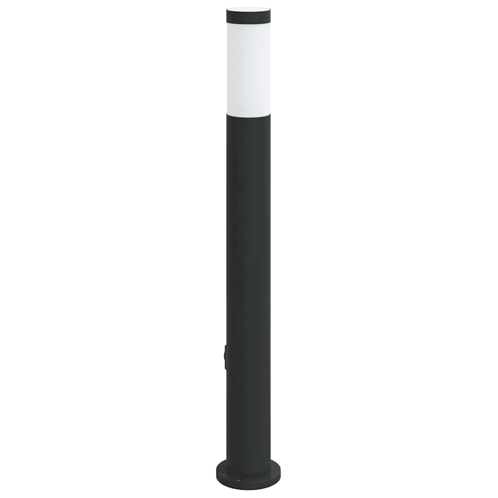 Lampada a paletto con sensore e presa 80 cm Acciaio Inox IP44