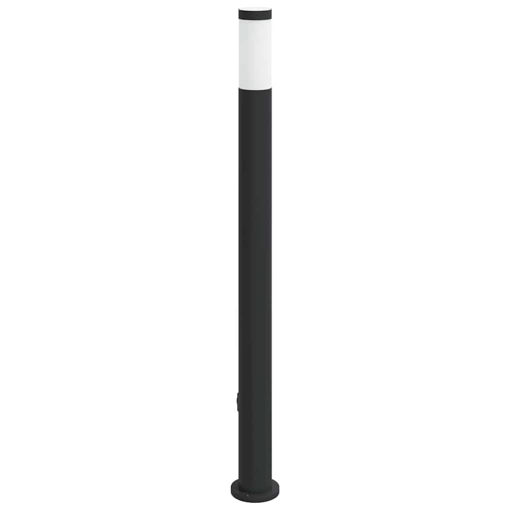 Lampada a paletto con sensore e presa 110 cm Acciaio Inox IP44