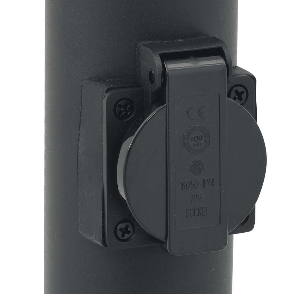 Lampada a paletto con sensore e presa 110 cm Acciaio Inox IP44