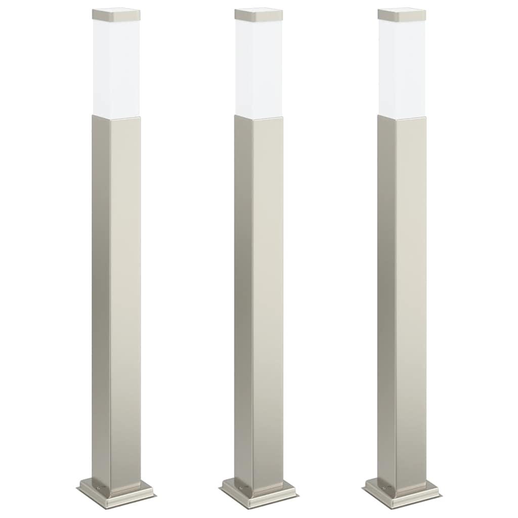 Lampioni a palo 3 pz 80 cm Acciaio Inox IP44