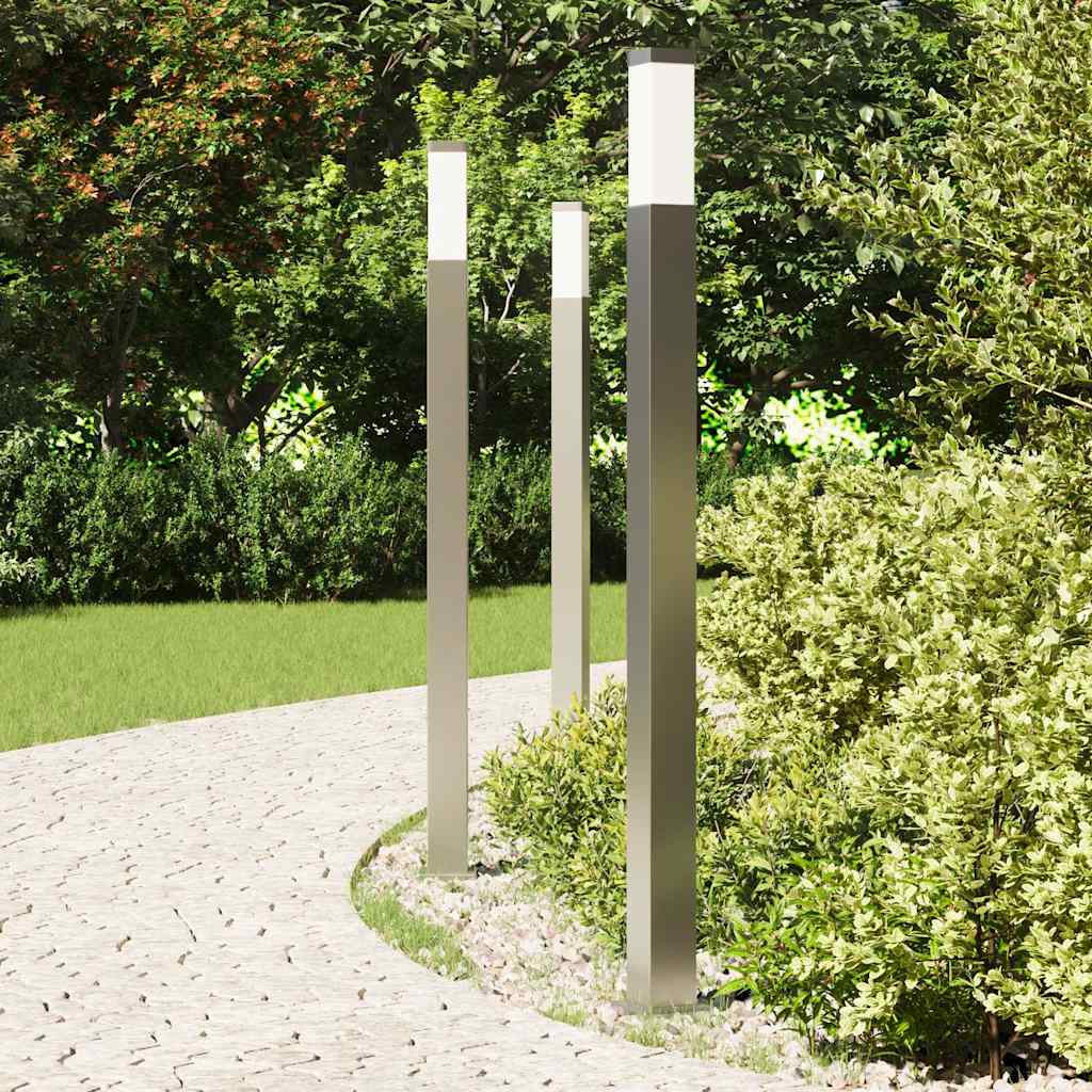 Lampioni a palo 3 pz 110 cm Acciaio Inox IP44