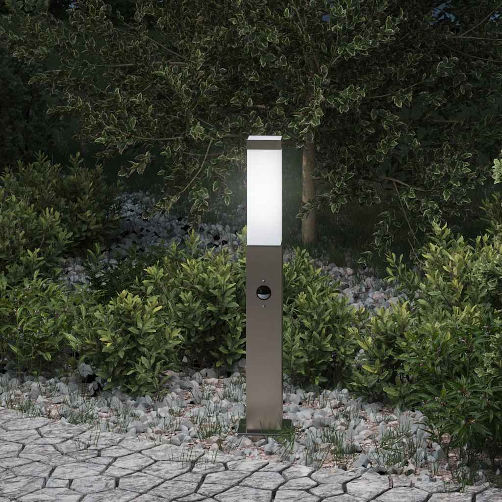 Lampada a paletto con sensore 50 cm Acciaio Inox IP44