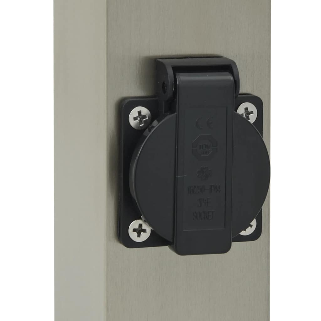 Lampioni a colonnina con presa elettrica 3 pz 80 cm Acciaio Inox IP44