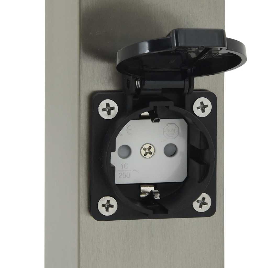 Lampioni a dissuasore con sensore e presa 3 pz 50 cm Acciaio Inox IP44