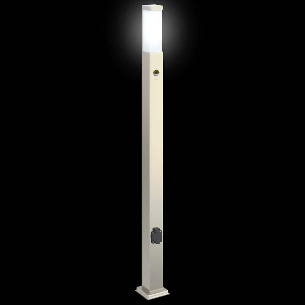 Lampioni a dissuasore con sensore e presa 3 pz 110 cm Acciaio Inox IP44