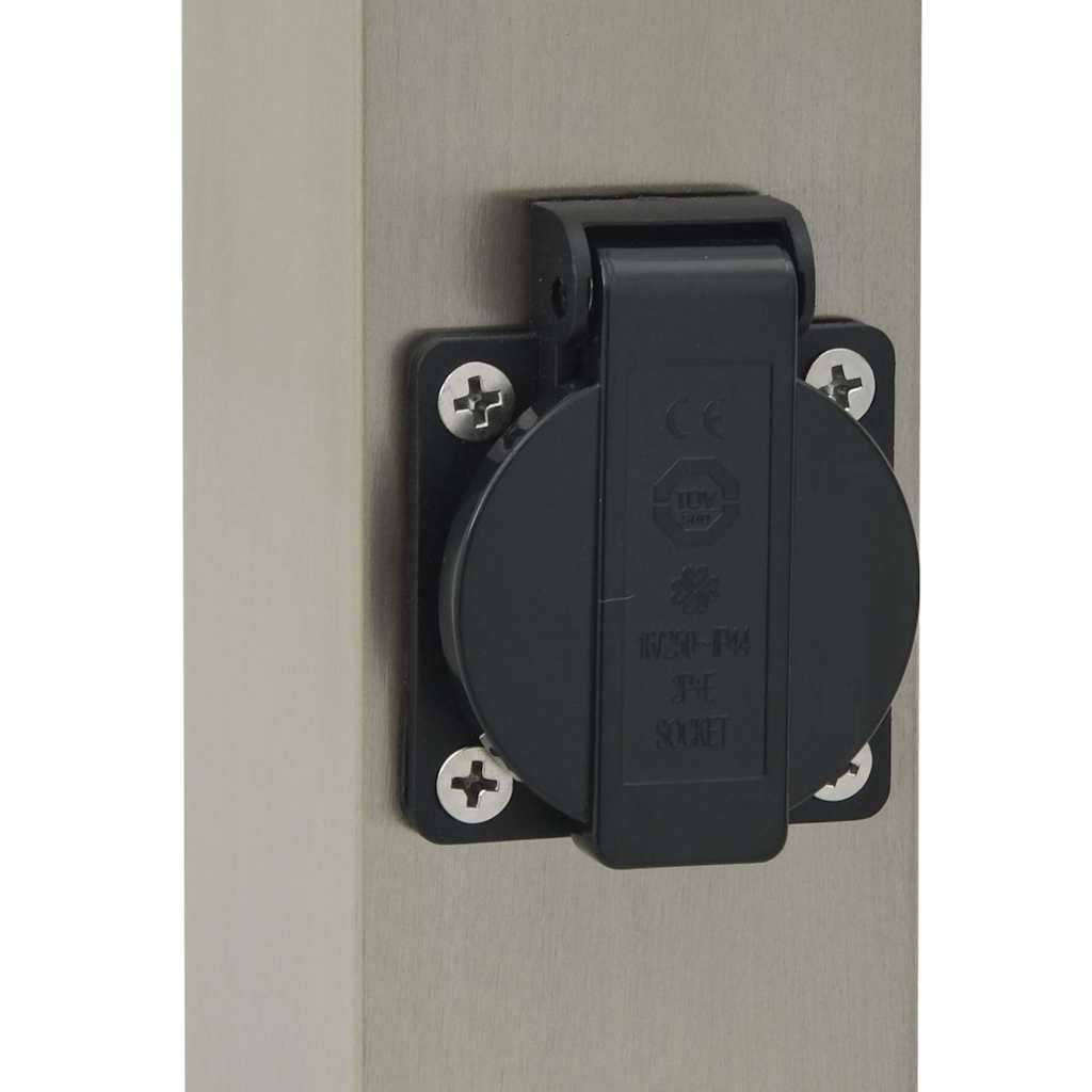 Lampioni a dissuasore con sensore e presa 3 pz 110 cm Acciaio Inox IP44