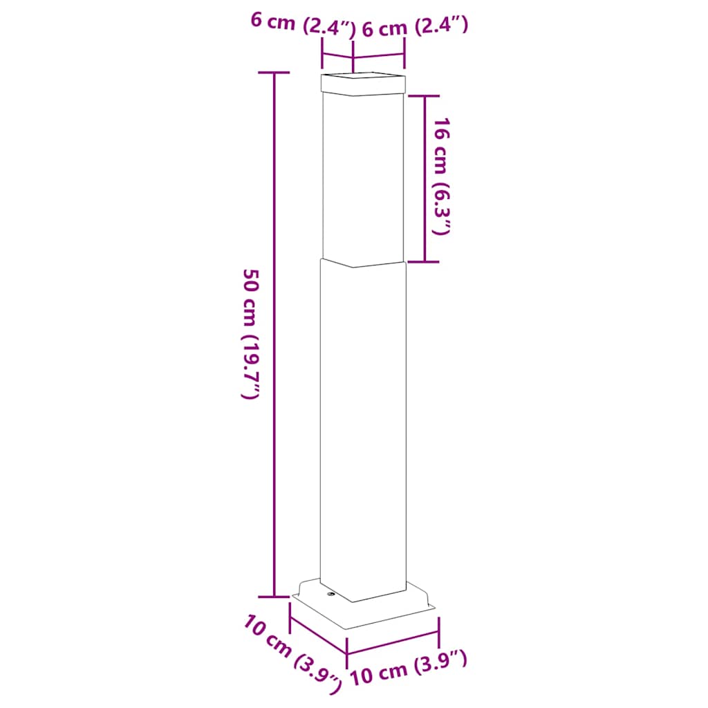 Lampada a paletto 50 cm Nera IP44