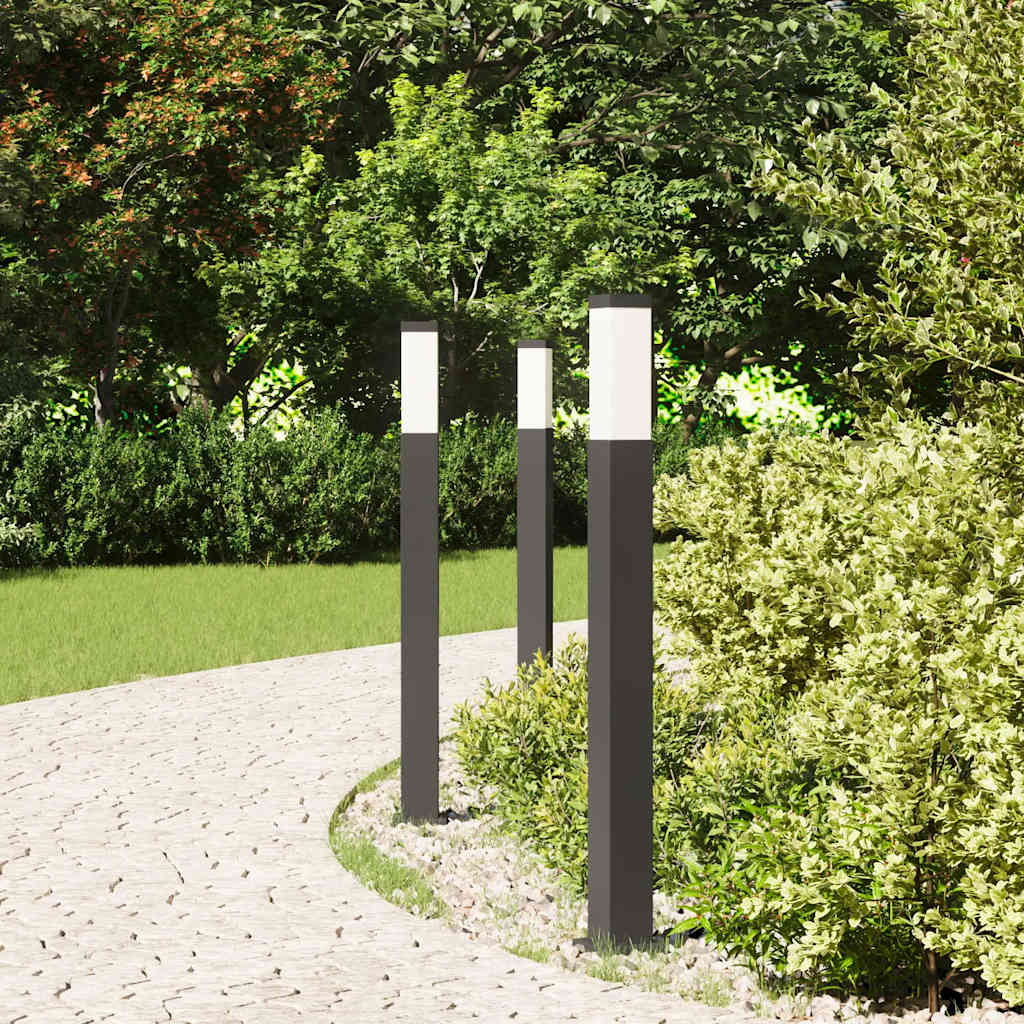 Lampioni a palo 3 pz 80 cm Nero IP44
