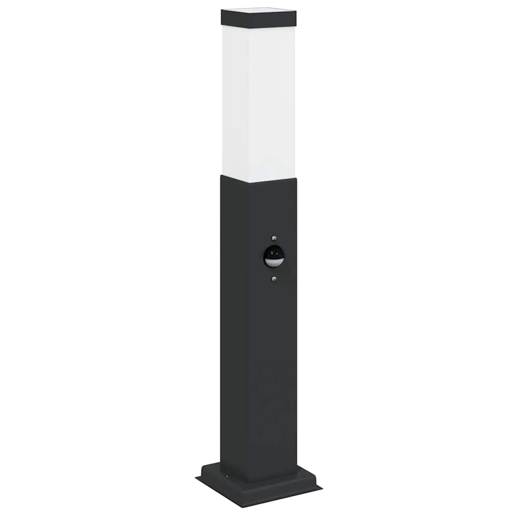Lampada a paletto con sensore 50 cm Nera IP44