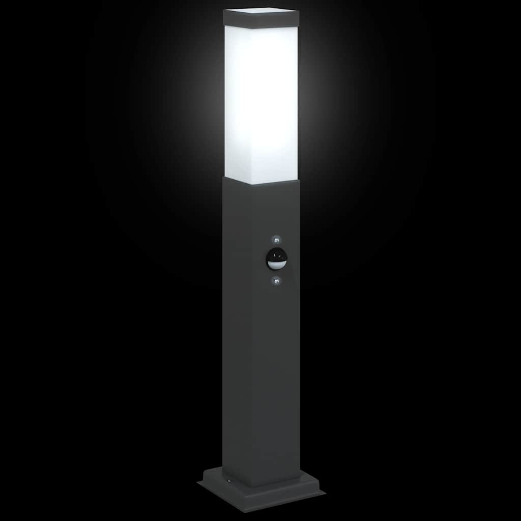 Lampada a paletto con sensore 50 cm Nera IP44