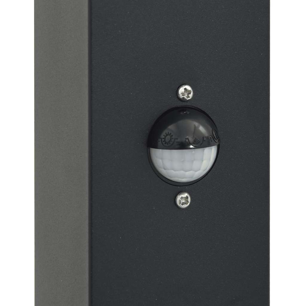 Lampada a paletto con sensore 50 cm Nera IP44
