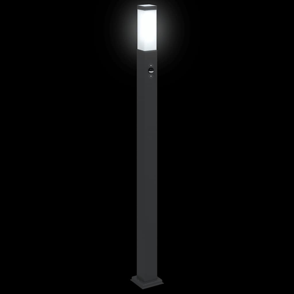 Lampada a paletto con sensore 110 cm Nera IP44