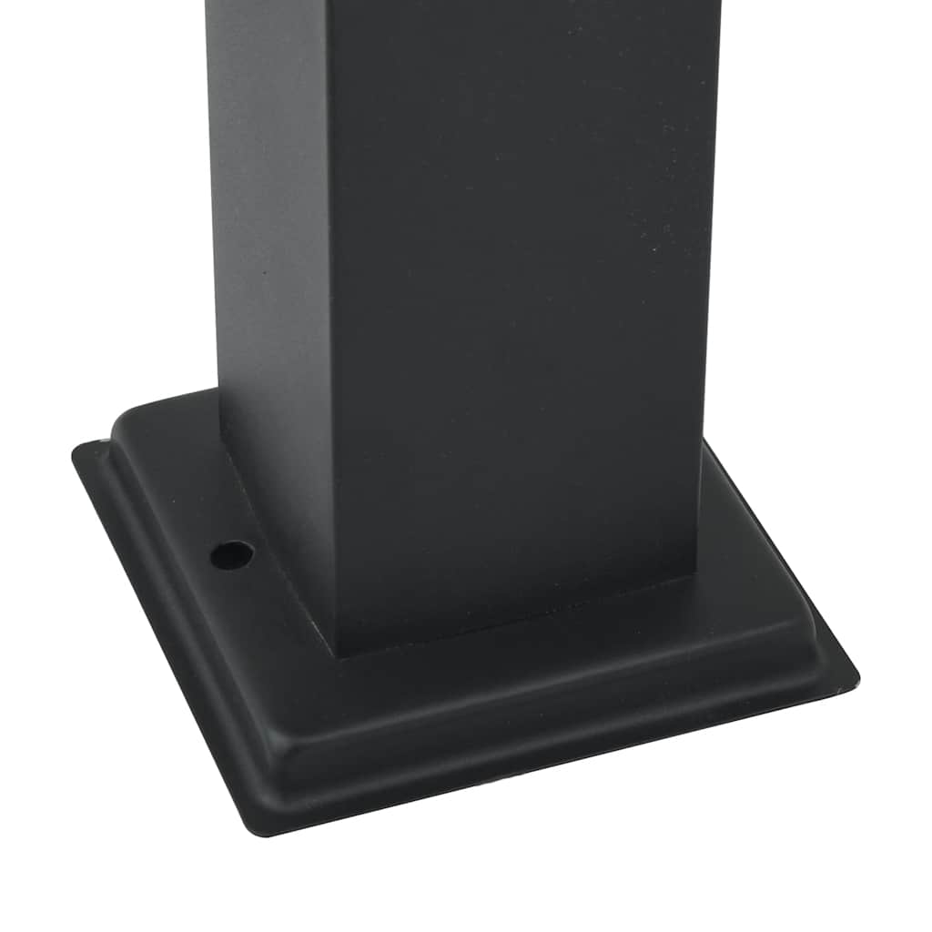Lampioni a paletto con sensore e presa 3 pz 80 cm neri IP44
